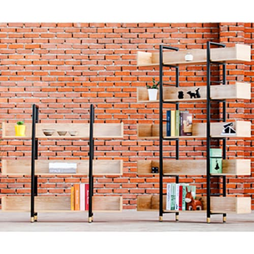Home using metal_ wood 3_5 tiers display bookcase_bookshelf